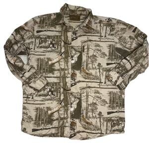 Magellan Sportswear Deer Hunting Print Men’s M LongSleeve Shirt 100% Cotton